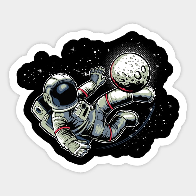 Astronaut football Kick Sticker by yogaswara